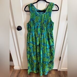 Jane Ashley Teal and Lime Cotton Dress
